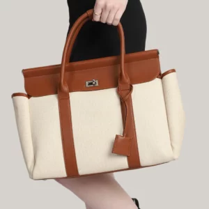 Canvas & Leather Tote Bag