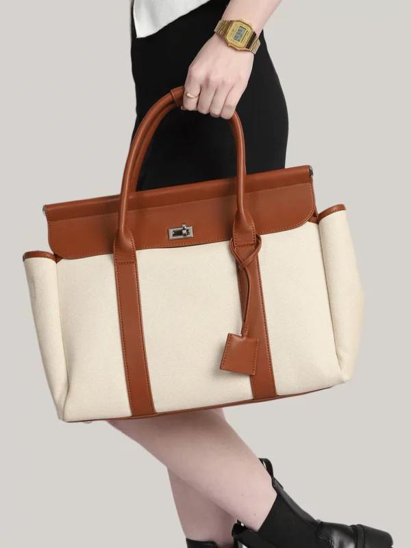 Canvas & Leather Tote Bag